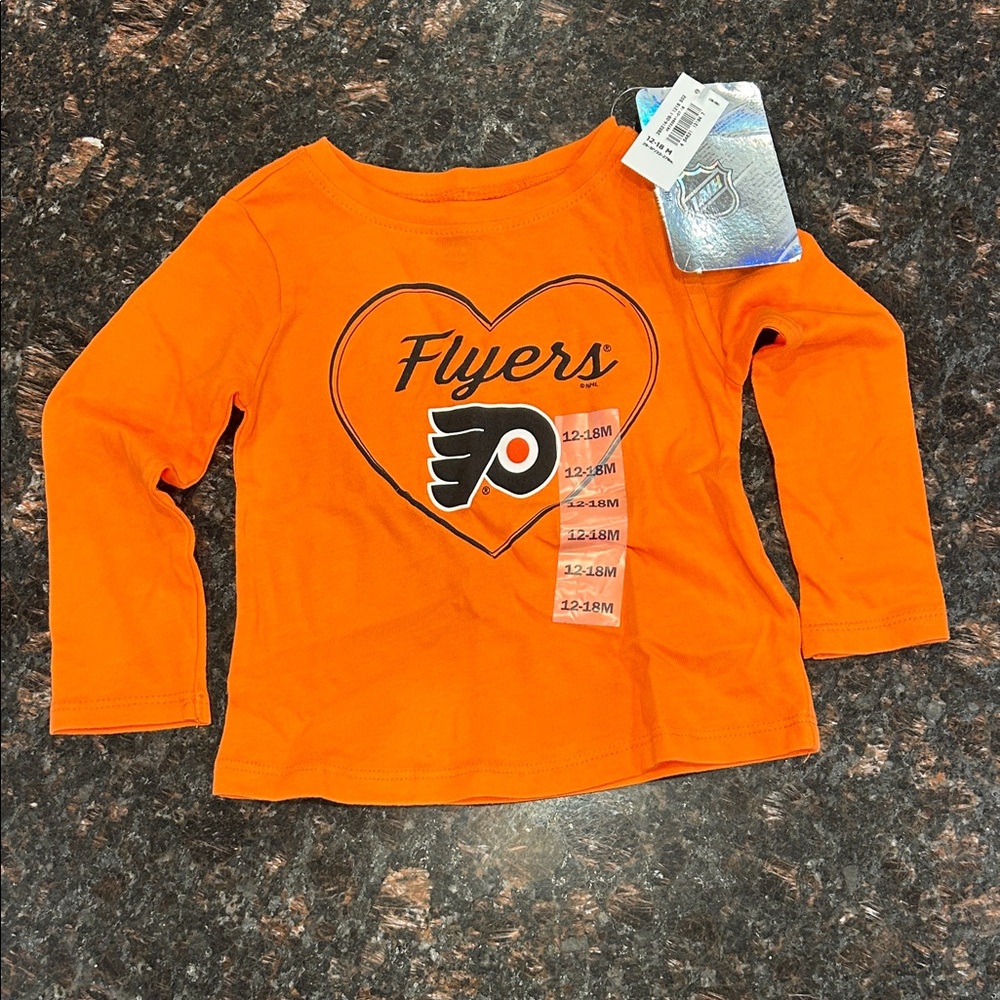 NWT Philadelphia Flyers Orange Long-Sleeve Tee 12-18 Months